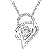 Produktbild S925 Sterling Silber Anhänger Halskette Love Herz mit Zirkonia Anhänger Halskette