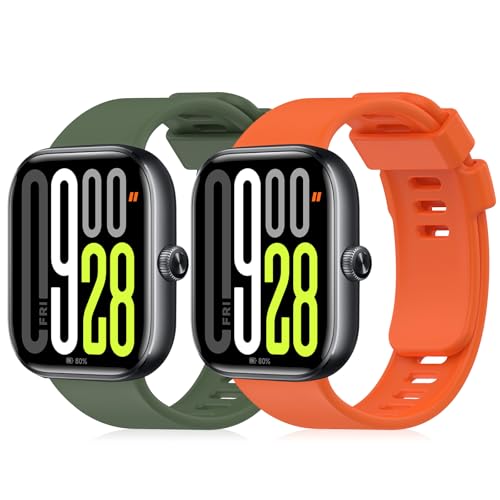 [AiMaoo] 2�{�Z�b�g �o���h �V���I�~(Xiaomi) Redmi Watch 6/5/4 �Ή� �����o���h �V���R�� �X�|�[�c�X�g���b�v ������� �_� �h�� Redmi Watch 5/4 �p (�_�[�N�O���[��)+(�I�����W)