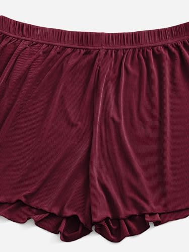 Image of Floerns Women's Plus Size Solid Pajama Shorts 2 Pack Soft Lounge Sleep Shorts