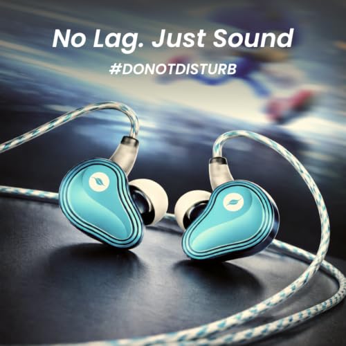 Image of Leaf Sonic IEM Wired Earphones with Dual Dynamic Drivers, Type-C DAC, Hi-Res Audio, Built-in Microphone, in-Line Controls, Ergonomic in-Ear Design, Tangle-Free Cable, Noise Isolating Earbuds