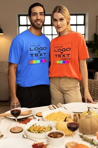 Kolossus Customizable Short Sleeve Shirts Unisex, Personalized t Shirts with Logo, Photo or Text.3