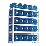 Generisch Schwerlastregal schneller Aufbau Metallregal WEIß mit fünf Ebenen - Lagerregal Keller-Regal-Metall Vorratsregal,Weiß,59x16x71''