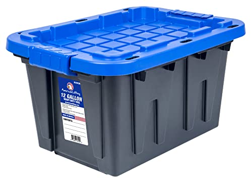 American Lifting 12-Gallon Storage Containers - Tough With Lids Durable Stackable - Keep Your Belongings Safe And Organized - (4 Pack - Blue) #TOP1