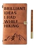 InnoBeta Hiking Gifts Embossed Journal Notebook, for Men Women on Christmas, Birthday, Travel Diary, Faux Leather, 7x5 Inches - Brilliant