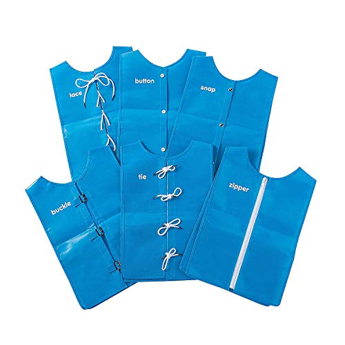 Fun Express Dressing Vests - Interactive Learning & Educational Activities for Kids - Perfect for Teaching Colors Shapes & Motor Skills - Ideal for Preschool & Early Childhood Education - 6 Pieces