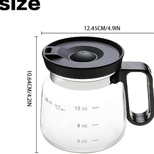 Taza de café de vidrio de 16 oz con forma de cafetera y tapa para mañanas con estilo 7