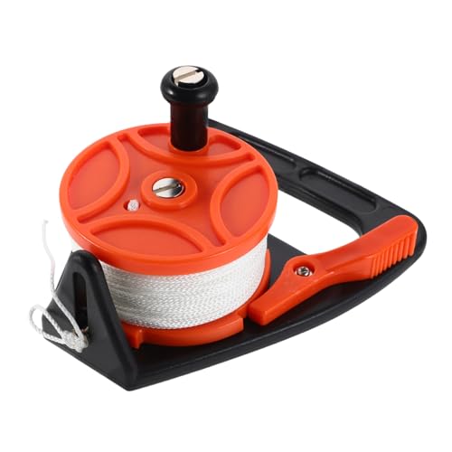 Abaodam 46M Retractable Scuba Dive Reel with Thumb Stopper Underwater Exploration Line User Friendly Design for Cave Diving Sailing Kayaking and Recreational Diving Accessories