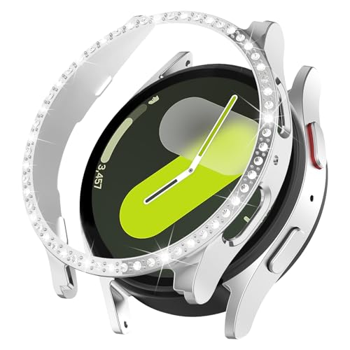 Glitzer Diamant Hülle für Samsung Galaxy Watch 7 Schutzhülle 40mm/44mm Damen Hart PC Cover Leicht Kantenschutz Smartwatch Ersatzgehäuse Case für Galaxy Watch 7 Schutz[Kein Bildschirm][HD][Sensitive]