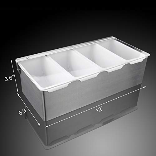 New Star Foodservice 48025 Stainless Steel Condiment Dispenser with 4 Compartments (NO ICE Tray Included) by New Star Foodservice - Image 2