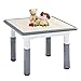 FUNLIO Adjustable Kids Table, 3 Level Height Adjustable Toddler Table for Ages 3-8, Easy to Wipe Arts & Crafts Child Table, for Classrooms/Daycares/Homes, CPC & CE Approved, 23.6 x 23.6inch - Grey