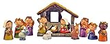 Riffelmacher Kinder Krippenfiguren Set mit Stall 12-TLG. 78356 - 2,5-9cm - Polyresin Weihnachtskrippe Jesus Geburt Weihnachtswunder Heiligabend Weihnachten Dekoration
