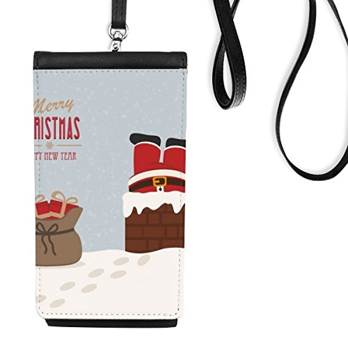Cadeau de Noël parfait avec ce petit sac de téléphone noir à motif festif
