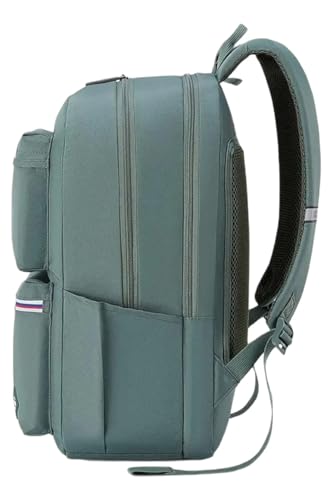 Image of American Tourister Riley | Laptop Backpack | 15.6 inch Laptop Bag | 2 Compartments + 2 Front Pockets | Unisex | Green | 1 Year Global Warranty