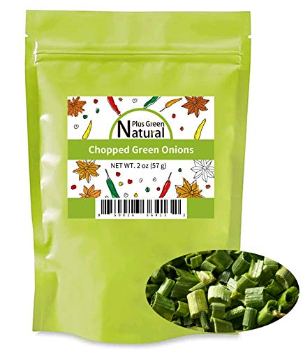 Freeze Dried Chopped Green Onions 2 Ounces, All Natural Non GMO Gluten Free Dry Green Onions in Resealable Bag