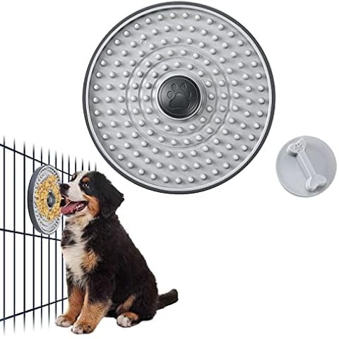 Avont Lick Mat for Dogs, Dog Cat Lick Pad Licking Mat Slow Feeder for Peanut Butter Wet Food, Soothing Calming Mat for Crate Training Grooming -Grey Cover