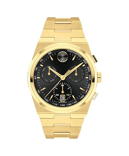 Movado Bold Quest Men's Luxury Chronograph Watch - Swiss Quartz Movement, Stainless Steel Bracelet, Water Resistance 50 Meters (5ATM) - Classic Timepiece - Gift for Him - 42mm