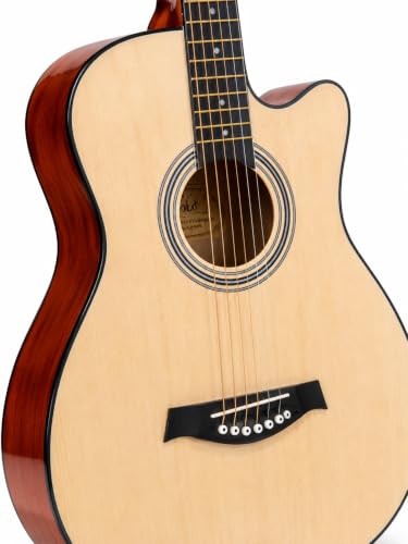 Image of POLO Acoustic Guitar, Cutaway Body, Natural Wood Finish