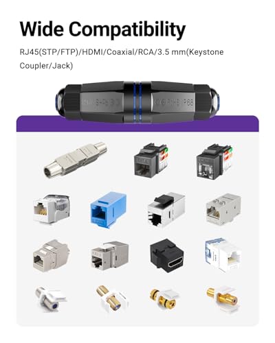 Caja Acopladora Impermeable RJ45 IP68 VCELINK 5 Piezas miniatura 2