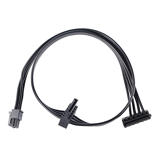 QIANRENON Mini 4 pines a 2X Cable de disco duro SATA en ángulo recto Cable de extensión de cable de alimentación SATA SSD de 4 pines 1 a 2 Cover
