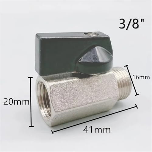 Mini válvula de bola de latón con rosca 1/8" para regular aire comprimido 6