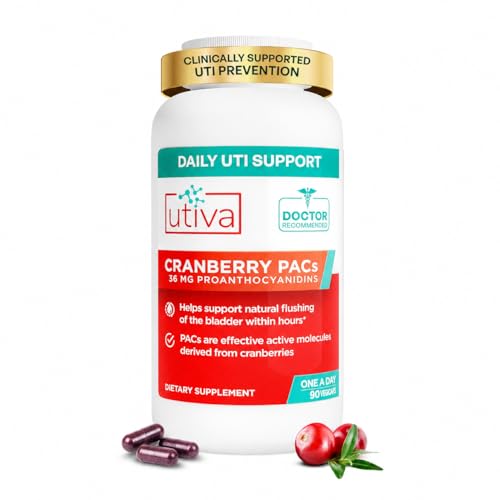 Szio+ Utiva Cranberry PACs 36 mg Daily UTI Support for Women 90 Capsules