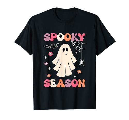 Rétro Groovy Halloween Funny Cute Ghost Spooky Season T-Shirt