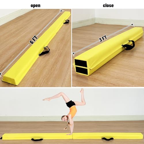 Image of Marfula 6 FT / 8 FT / 9 FT Folding Gymnastics Beam Foam Balance Floor Beam