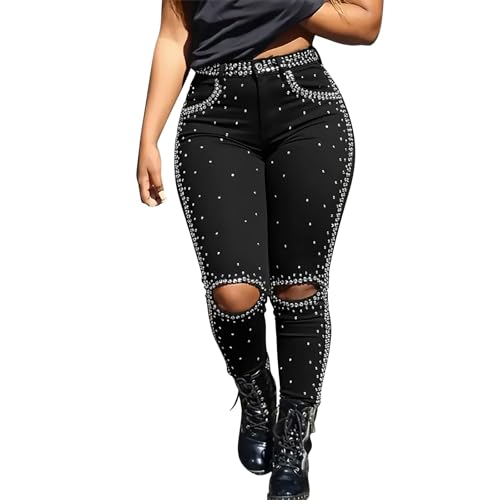 Jeans de diamantes de imitación para un look deslumbrante y cómodo sin perder el estilo retro