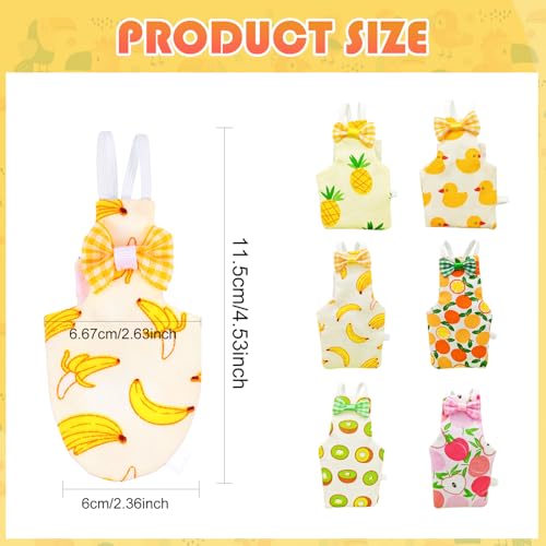 6 Stück Vogelwindeln, Papageienwindel, Fluganzug, Wiederverwendbare Kleidung für Nymphensittiche mit elastischem Rückenseil, wasserdichte Innenschicht, waschbare Windel für Wellensittiche, Mini-Aras