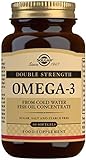 Solgar Omega 3 Doble concentración, aceite de pescado concentrado de aguas frías que aporta EPA y DHA-60 Cápsulas