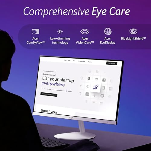 Image of acer SA272U P1 27 Inch WQHD 2560x1440 IPS Monitor|144Hz Refresh Rate | 1ms VRB | HDR10 | AMD FreeSync | 1 x HDMI (2.0) + 1 x DisplayPort (1.4) | Built-in Speakers | Ultra-Slim 7.2mm Design | Eye Care