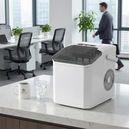 14KG/24H High Output Ice Maker, 2 Sizes Bullet Ice in 6 Mins, Portable Self-Cleaning Ice Machine with Handle for Kitchen Countertop, Party, Bar, RV, Boat, Caravan - Image 9