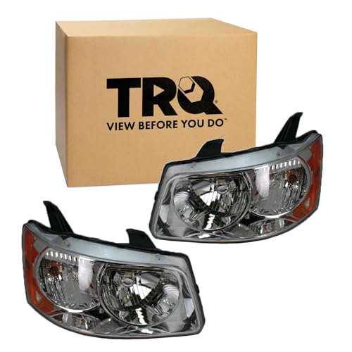 Image of TRQ 2 Piece Headlight Assembly Set Driver & Passenger Side Compatible with 2006-2009 Pontiac Torrent GM2502284 GM2503284