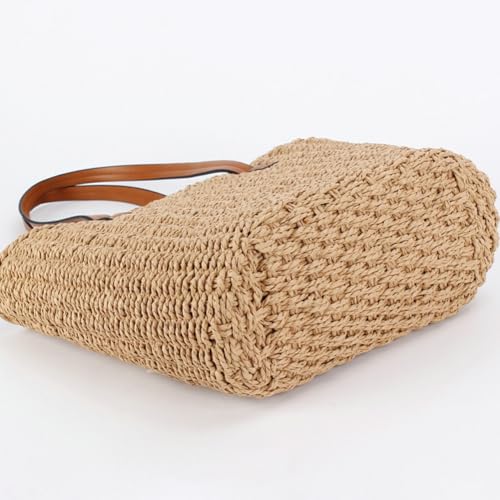 Epsion Straw Beach Bags Tote Tassels Bag Hobo Summer Handwoven Shoulder Bags Purse With Pom Poms