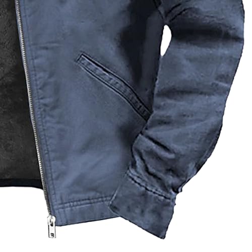 Chaqueta de invierno para hombre con forro polar lavado y bolsillos 4