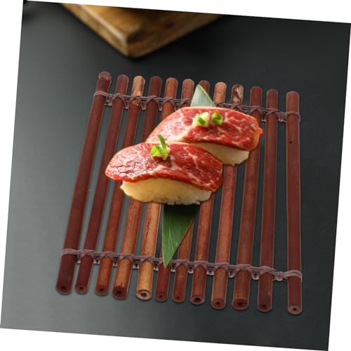 Plato de sushi de bambú para decoración japonesa miniatura 6