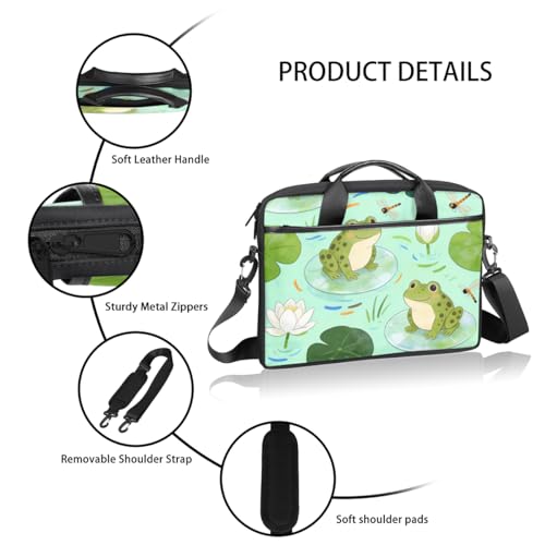 Bolso para Laptop Frog Verde Pastel Unisex 14-15 Pulgadas miniatura 4