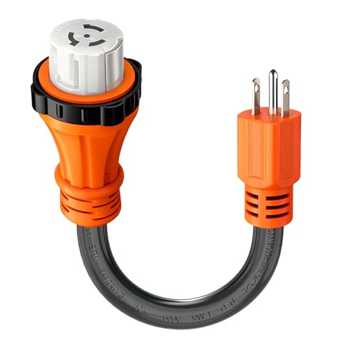 Image of RV 50 Amp to 110 Adapter with Locking Connector, 5-15P to SS2-50R