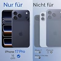 JETech Matte Magnetische Hülle für iPhone 17 Pro, Schwarz – Ansicht 2