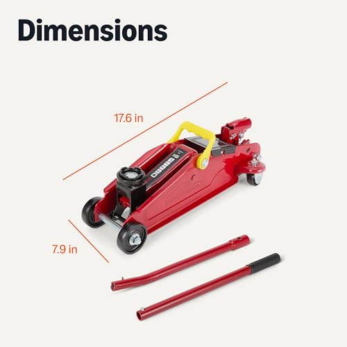Amazon Basics Hydraulic Floor and Portable Car Jack, 2.2 Short Ton/ 2 Metric Ton/ 2 Tonne / 2000 kg Capacity, Slow Release, Red by Amazon Basics - Image 5