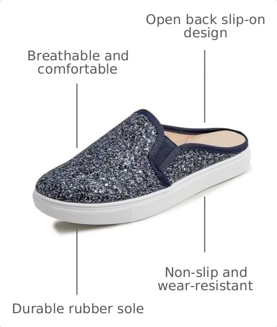 Image of FEVERSOLE Women's Sport Mules Slip On Loafers Fashion Backless Sneakers