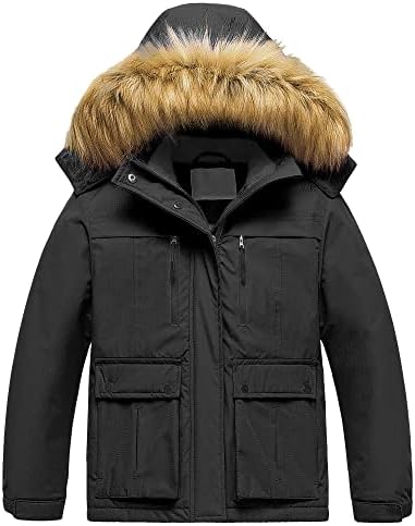 Pursky Girl Ski Jacket Coats for Teen Waterproof Fleece Snow Rain Jacket Black 8