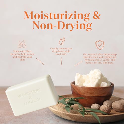 Image of Wavertree & London Summer Spritz Scented Natural Soap (2 Bars), 7oz Moisturizing French Triple Milled Soap Bars enriched with shea butter - Pure Plant Based Bath & Body Bars for All Skin Types
