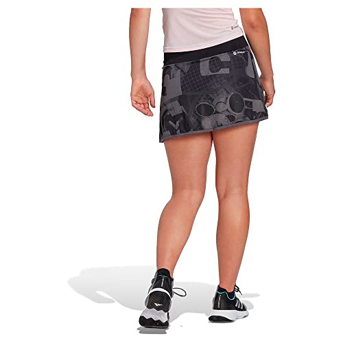 adidas Women's Club Tennis Graphic Skirt, Grey Five/Black/Carbon, XL - Image 2