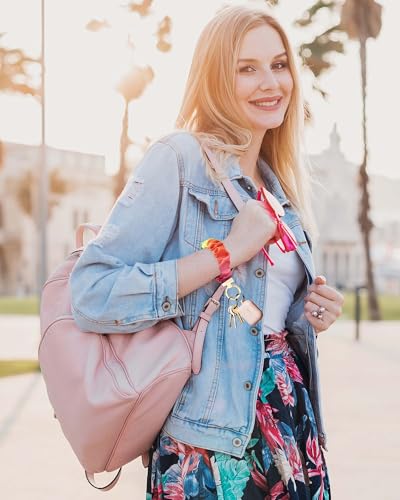 Image of WEESMILE Scrunchie Keychain Wristlet for Car Key Chain with D Key Ring