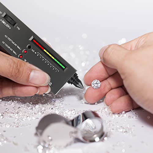 Diamond Tester Professional High Accuracy Jewelry Diamond Tester Pen Portable Electronic Diamond Gem Tester Tool And Tester Pen 60X Magnifying Glasses Tool Kit For Novice Expert (9V Battery Included) #TOP5