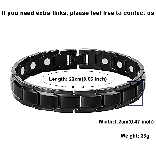 Feraco Titanium Magnetic Therapy Bracelets For Men Elegant Pure Titanium Magnetic Bracelet With Neodymium Magnets #TOP1