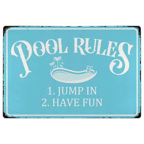 Pool Rules Sign Jump In Have Fun Swimming Pool Funny