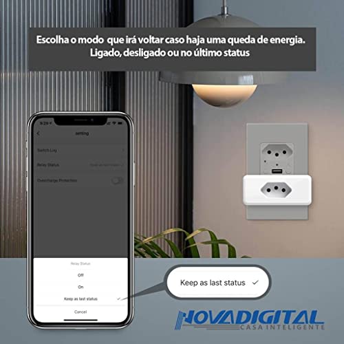 Tomada Inteligente 20A Wi-fi Para Automação Residencial NovaDigital Pro Alto Desempenho 20A Compatív
