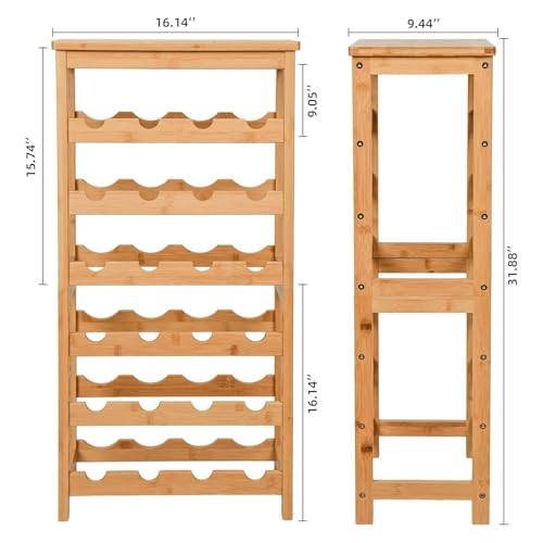 Soporte para 24 Botellas de Vino de Bambú Natural miniatura 5